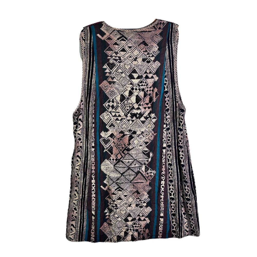 CAROLE LITTLE Vintage Sleeveless Vest w/a geometric & striped pattern Womens 8 - Picture 2 of 11